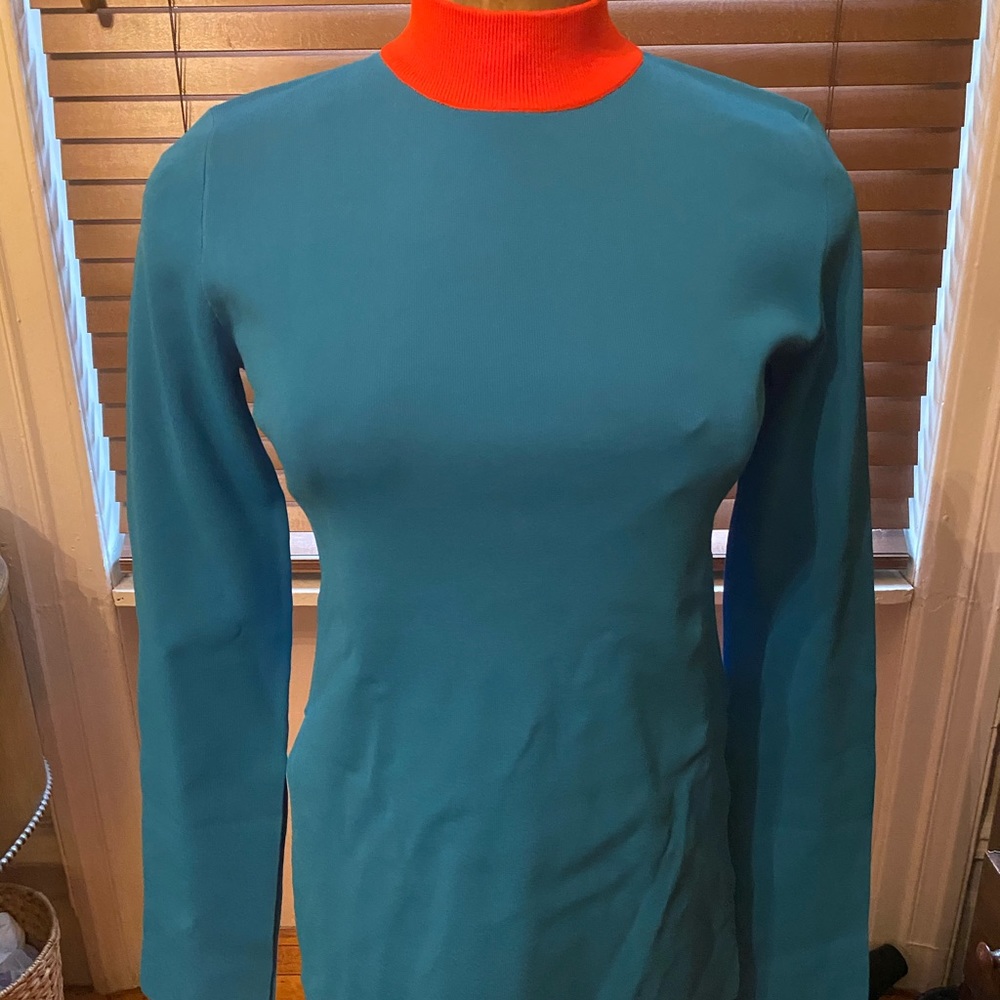 Teal low high shirt